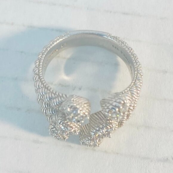Vintage Judith Ripka Sterling Silver Ring–Leaf-Inspired CZ Design | 925 Thailand - Picture 5 of 10